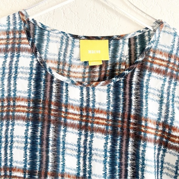 ANTHROPOLOGIE Maeve Plaid Short Sleeve Blouse Size XS - Picture 3 of 11